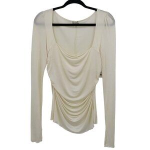 Free People Wind Down Layering Top Womens M Cream Cottage Feminine Romantic NWT